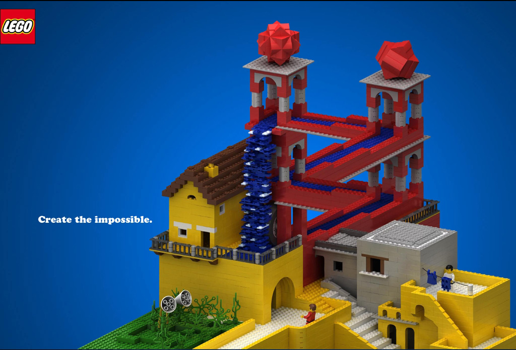 Joe La Pompe advertising, publicité - Escher by Lego / Escher à pas cher